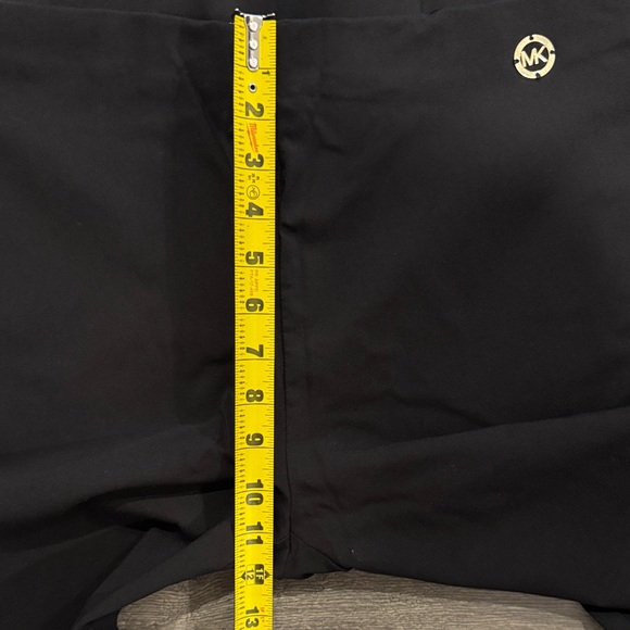 Michael Kors Black Stretch Ponte Ankle Pants with Gold Logo - Picture 5 of 8